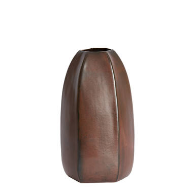 Vaas deco Ø21x37 cm SERRA keramiek mat donker rood-bruin