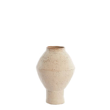 Vaas deco Ø22,5x33 cm VASORA keramiek glanzend taupe