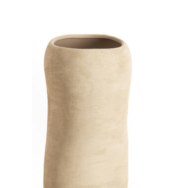 Vaas deco Ø16,5x56 cm SERAFINA keramiek licht bruin