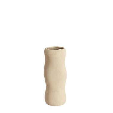 Vaas deco Ø15,5x38 cm SERAFINA keramiek licht bruin