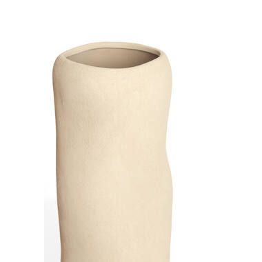 Vaas deco Ø15,5x38 cm SERAFINA keramiek licht bruin
