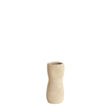 Vaas deco Ø12x28 cm SERAFINA keramiek licht bruin