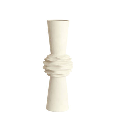 Vaas deco Ø24,5x73 cm OLIVORA keramiek crème