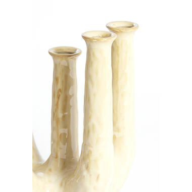 Vaas deco 20x14x25 cm LEONJO keramiek parelmoer
