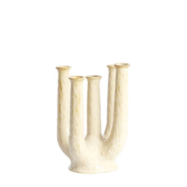 Vaas deco 22x16,5x30 cm LEONJO keramiek parelmoer