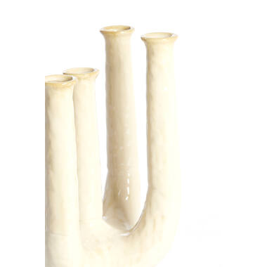 Vaas deco 24x18x36 cm LEONJO keramiek parelmoer