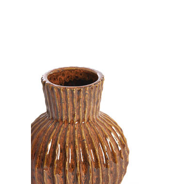 Vaas deco Ø18x22 cm ZIRJA keramiek oranje