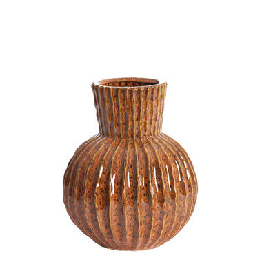 Vaas deco Ø25x30 cm ZIRJA keramiek oranje