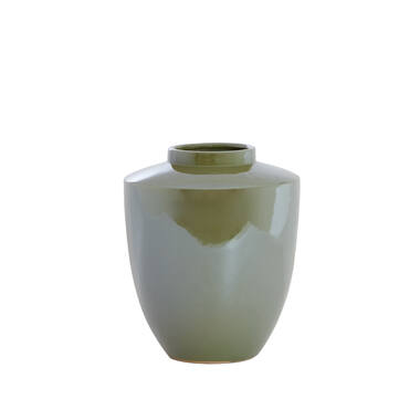 Vaas deco Ø30x32 cm TALEA keramiek olie licht groen