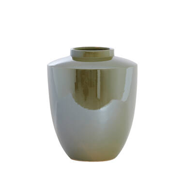 Vaas deco Ø32x40 cm TALEA keramiek olie licht groen