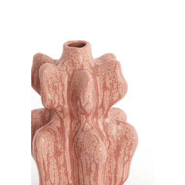 Vaas deco 17,5x16x23,5 cm NARA keramiek koraal-rood