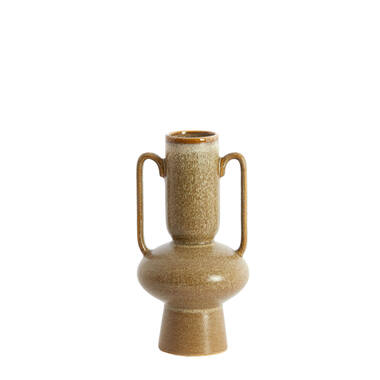 Vaas deco Ø17x32,5 cm OTARU keramiek olijf groen