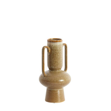 Vaas deco Ø17x32,5 cm OTARU keramiek olijf groen