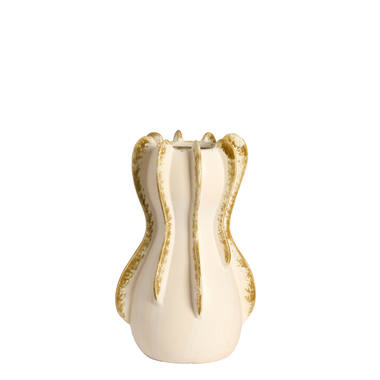 Vase deco Ø18,5x34 cm MAGOME ceramics cream+olive green