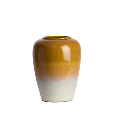 Vase deco Ø40x52 cm VALERIA ceramics ocher-cream