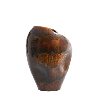 Vaas deco Ø39x53 cm AZURA keramiek donker bruin