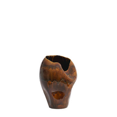 Vaas deco Ø26x35 cm AZURA keramiek donker bruin