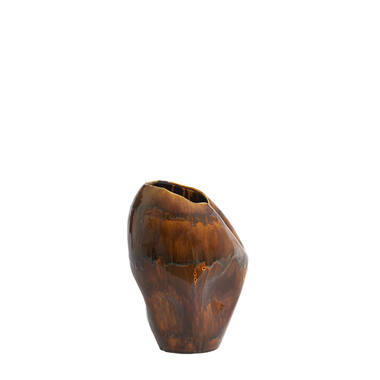 Vaas deco Ø26x35 cm AZURA keramiek donker bruin