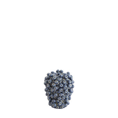 Vaas deco Ø15x17,5 cm BERRIES keramiek donker blauw