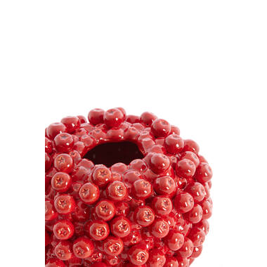 Vaas deco Ø25,5x27 cm BERRIES keramiek rood