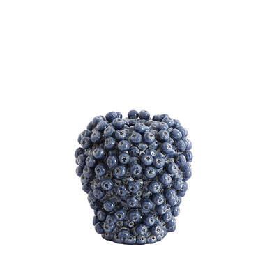 Vaas deco Ø25,5x27 cm BERRIES keramiek donker blauw