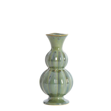 Vaas Ø8x17 cm NAIDA keramiek donker groen