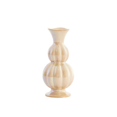 Vaas Ø8x17 cm NAIDA keramiek zand
