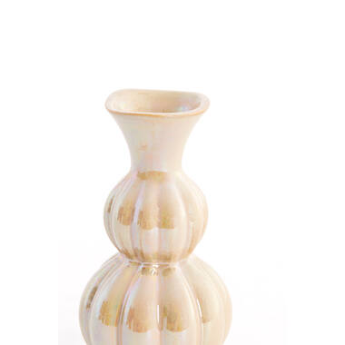 Vaas Ø8x17 cm NAIDA keramiek zand