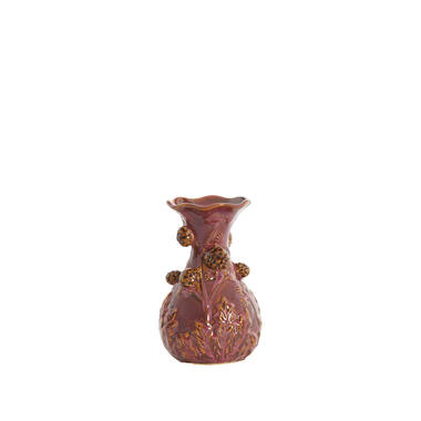 Vaas Ø12x20 cm BLISSA keramiek bordeaux+bruin