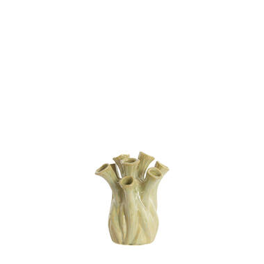 Vaas Ø17,5x20 cm LYSET keramiek olijf groen