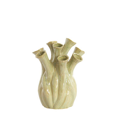 Vaas Ø28,5x34,5 cm LYSET keramiek olijf groen