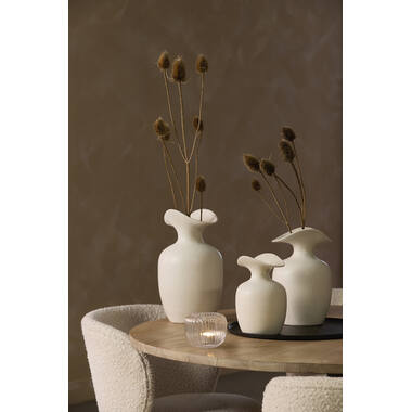 Vase deco 17x16x28 cm MARILLO ceramics cream