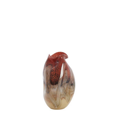 Vase Ø14,5x25 cm JORIEN glass red+taupe
