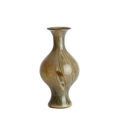 Vase Ø19x40 cm JORVEN glass taupe+olive green