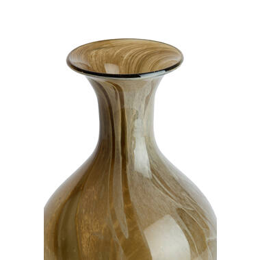 Vase Ø19x40 cm JORVEN glass taupe+olive green