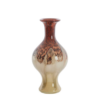 Vase Ø19x40 cm JORVEN glass red+taupe