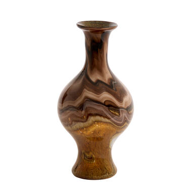Vase Ø19x40 cm JORVEN glass brown+cream+black
