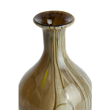 Vase Ø14,5x29,5 cm JORVEN glass taupe+olive green