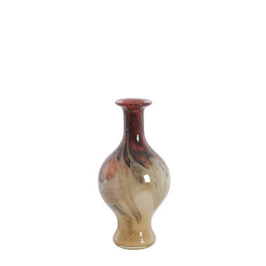 Vase Ø14,5x29,5 cm JORVEN glass red+taupe