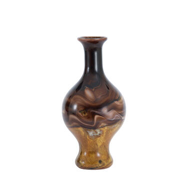Vase Ø14,5x29,5 cm JORVEN glass brown+cream+black