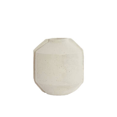 Pot deco 35x32x57 cm NORIC matt cream