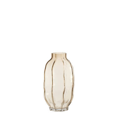 Vase Ø20,5x38 cm TEJEDA glass clear light brown