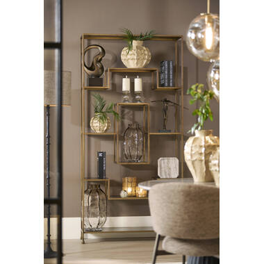 Vase Ø20,5x38 cm TEJEDA glass clear light brown