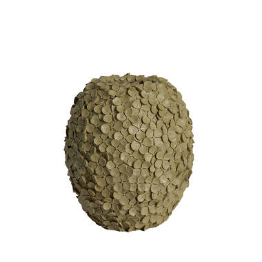 Vase deco Ø27x30,5 cm VIOLETA matt olive green-taupe