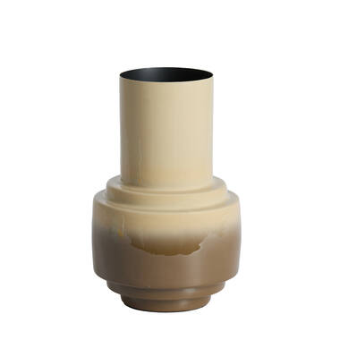 Vase deco Ø22x33,5 cm CARIMA taupe+dark brown