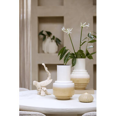 Vase deco Ø22x33,5 cm CARIMA cream+beige