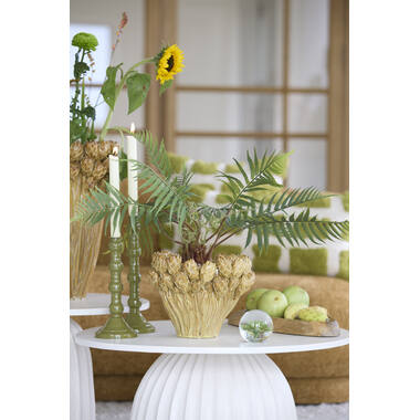 Vase deco Ø28x20,5 cm FYNARA ceramics ocher yellow