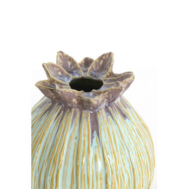 Vase deco Ø17,5x19,5 cm MALINO ceramics purple+light blue