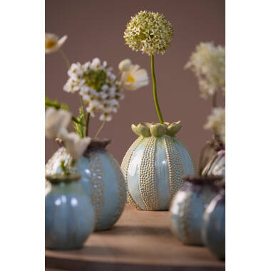 Vase deco Ø18x19,5 cm SORINO ceramics light green+light blue