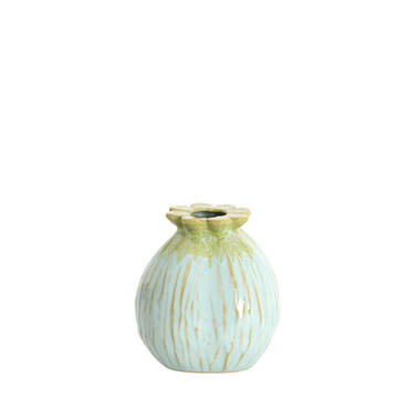 Vase deco Ø13x13,5 cm VALINO ceramics light green+light blue
